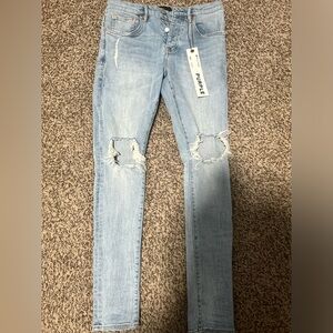 P002 Light Indigo Blowout Purple Jeans